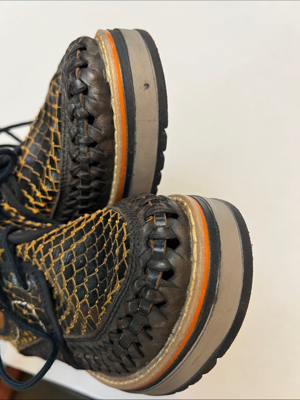 RARMURI HUARACHES PLATFORM OXFORD SHOES SNAKE EMBOSSED LEATHER MEXICO SIZE 8 - Picture 10 of 14